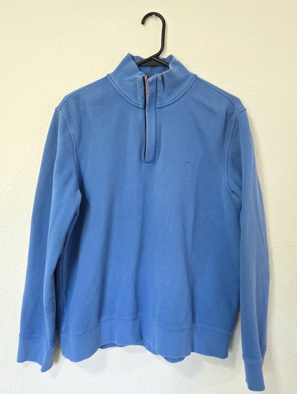 Brooks Brothers Blue Quarter-zip Sweater Large Mens Red Fleece